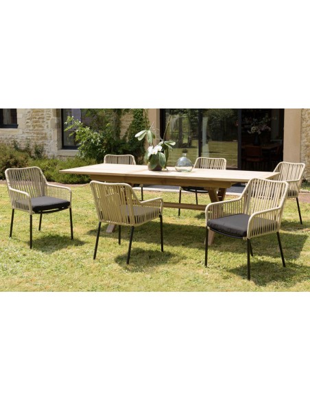 2 fauteuils jardin cordage naturelle Kalamata