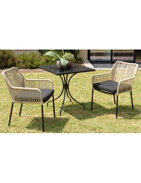 2 fauteuils jardin cordage naturelle Kalamata