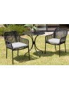 Salon repas jardin rond noir