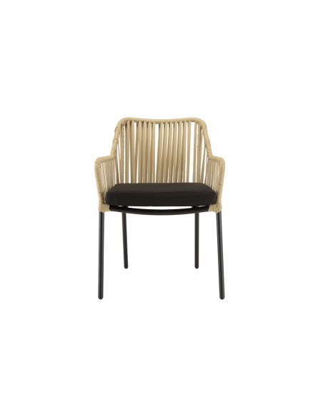 Fauteuil jardin cordage beige Kalamata