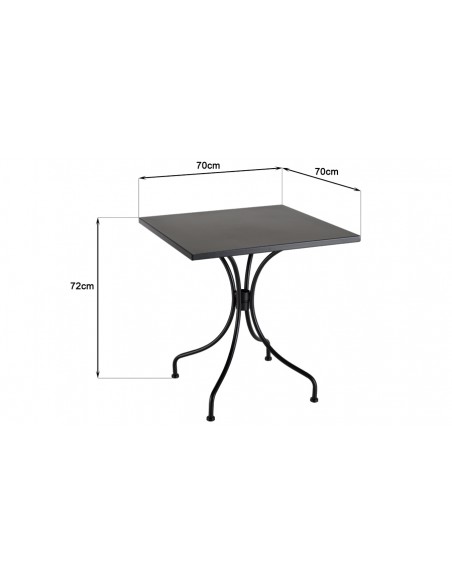 Dimensions table carrée Roméo