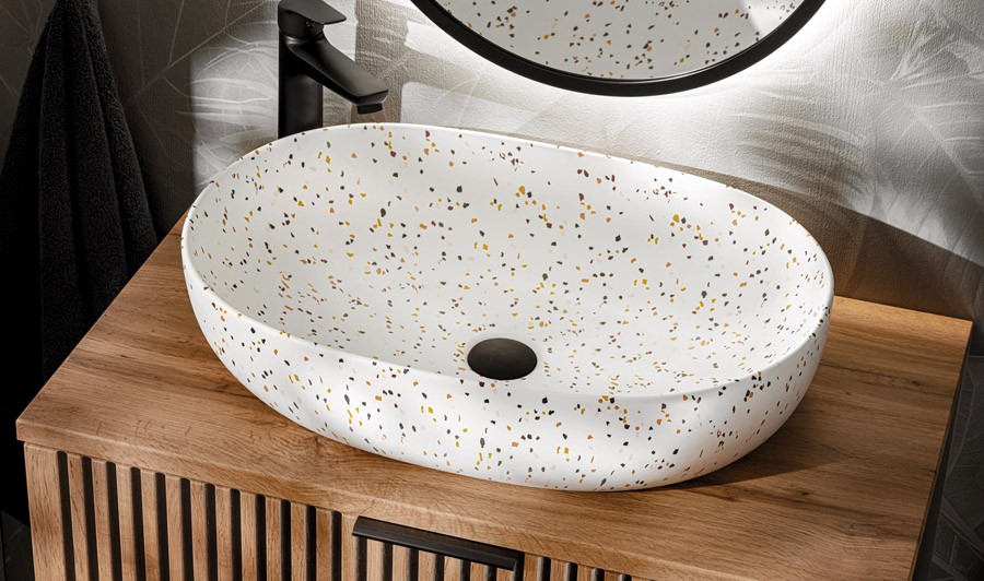 Vasque à poser couleur terrazzo Vasque à poser couleur terrazzo