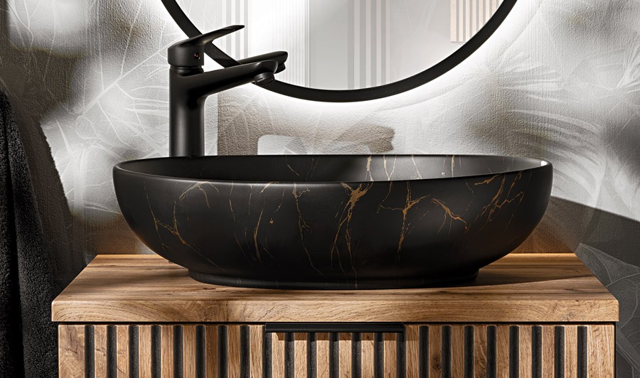 Vasque design effet noir marbré Vasque design effet noir marbré
