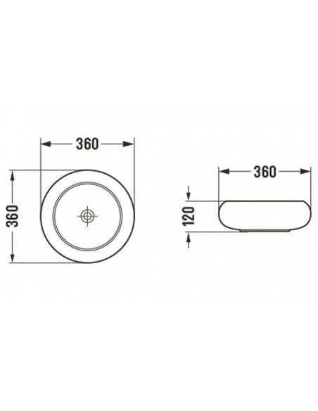 Dimensions vasque ronde cappuccino Rotondo