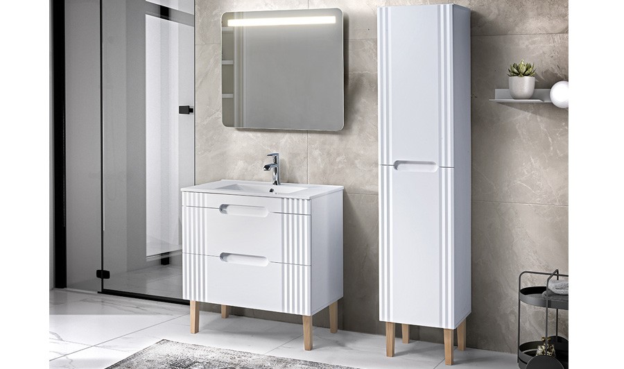 Sdb complète blanche vasque encastrée Sdb complète blanche vasque encastrée
