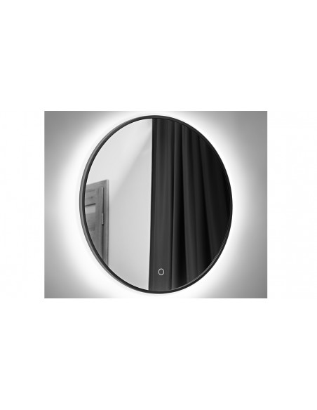 Miroir LED rond noir Uranus