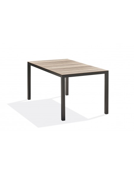 Table de jardin 6 places -Aluminium et polywood imitation bois - Boston