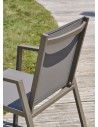 Fauteuil de jardin empilable en textilène taupe et aluminium - FLORIDE