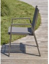 Fauteuil de jardin empilable en textilène taupe et aluminium - FLORIDE
