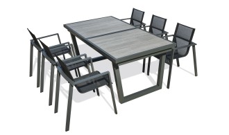 Ensemble de jardin table céramique et 6 fauteuils - Olhos Miami
