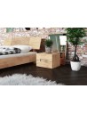 Lit en bois massif blanchi style japonais - Zenno