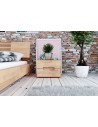 Lit en bois massif blanchi style japonais - Zenno