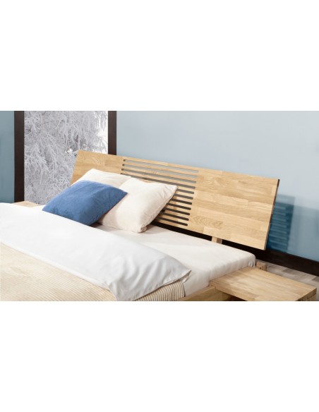 Lit en bois massif blanchi style japonais - Zenno