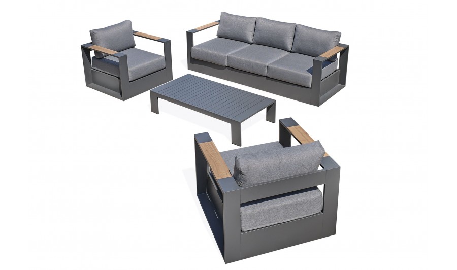 Salon bas jardin aluminium HPL haut de gamme EAN 3700286489038