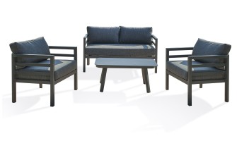 Salon de jardin contemporain LISBONNE - Anthracite