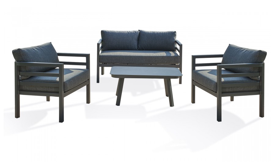 Salon de jardin contemporain LISBONNE - Anthracite