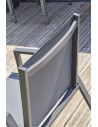 Ensemble de repas de jardin FLORIDE  en HPL imitation bois et  6 fauteuils aluminium gris Anthracite