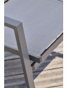 Ensemble de repas de jardin FLORIDE  en HPL imitation bois et  6 fauteuils aluminium gris Anthracite