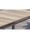Ensemble de repas de jardin FLORIDE  en HPL imitation bois et  6 fauteuils aluminium gris Anthracite