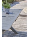 Ensemble repas de jardin Floride 6 places en aluminium gris anthracite