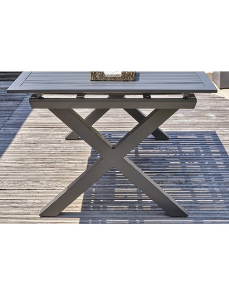 Ensemble repas de jardin Floride 6 places en aluminium gris anthracite
