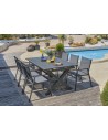 Ensemble repas de jardin Floride 6 places en aluminium gris anthracite