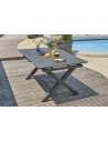 Ensemble repas de jardin Floride 6 places en aluminium gris anthracite