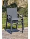 Ensemble repas de jardin Floride 6 places en aluminium gris anthracite