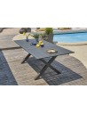 Ensemble repas de jardin Floride 6 places en aluminium gris anthracite