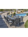 Ensemble de repas extérieur 8 places gris anthracite - FLORIDE