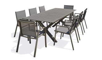 Ensemble de repas extérieur 8 places Quartz- FLORIDE