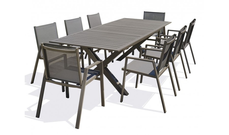 Ensemble de repas extérieur 8 places Quartz- FLORIDE