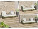 Canapé de jardin 2/3 places modulable en aluminium - Vert olive - BARLIA