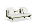 Canapé de jardin 2/3 places modulable en aluminium - Vert olive - BARLIA