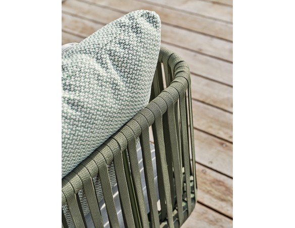 Canapé de jardin 2/3 places modulable en aluminium - Vert olive - BARLIA