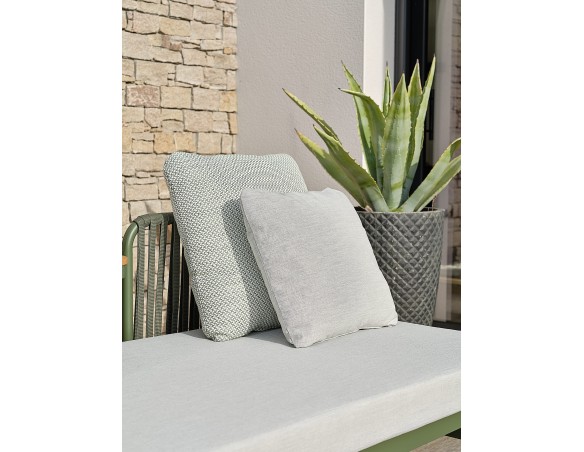 Canapé de jardin 2/3 places modulable en aluminium - Vert olive - BARLIA