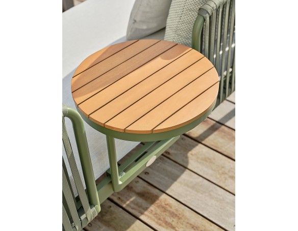 Canapé de jardin 2/3 places modulable en aluminium - Vert olive - BARLIA