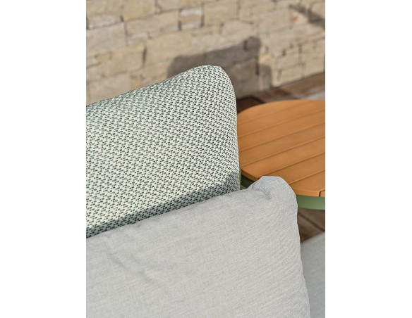 Canapé de jardin 2/3 places modulable en aluminium - Vert olive - BARLIA