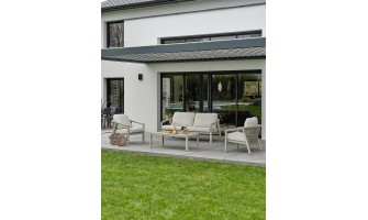Salon de jardin bas 4-5 places-Grège-KELIA