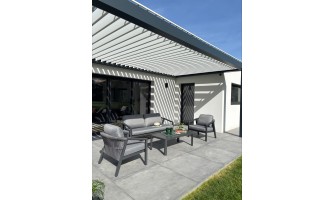 Salon de jardin bas 4-5 places -Anthracite-KELIA