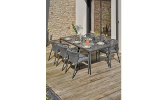 Ensemble de Repas 6 places Gris Anthracite-Tigua