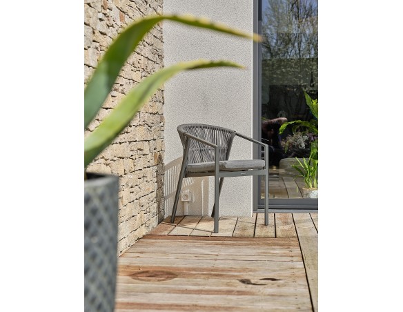 Ensemble de Repas 6 places Gris Anthracite-Tigua