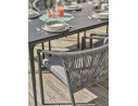 Ensemble de repas 8 places en aluminium et corde tissée - Gris anthracite - TIGUA