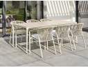 Ensemble repas 6 places aluminium et corde tissée grège - TIGUA
