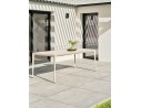 Ensemble de repas 8 places en aluminium et corde tissée grège - TIGUA