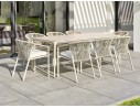 Ensemble de repas 8 places en aluminium et corde tissée grège - TIGUA