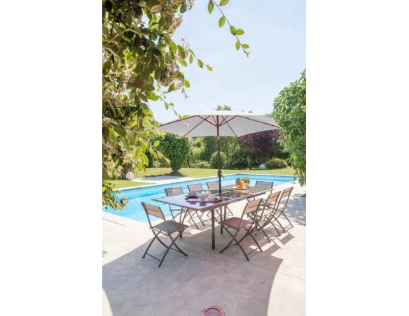 Parasol inclinable rond Ø270 cm en aluminium - Marbella