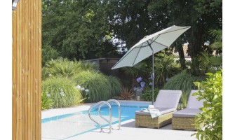 Parasol inclinable rond Ø270 cm en aluminium - Marbella