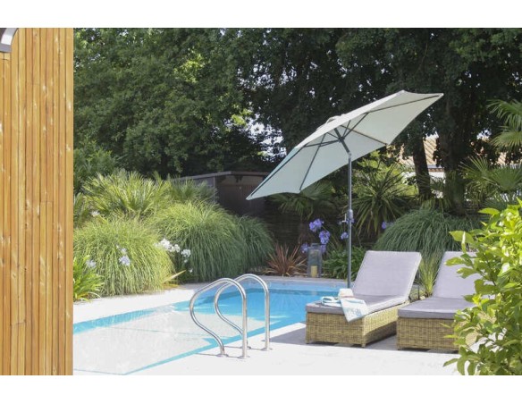 Parasol inclinable rond Ø270 cm en aluminium - Marbella
