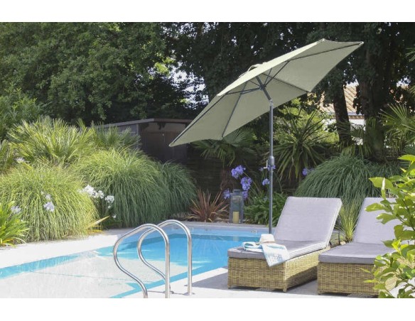 Parasol inclinable rond Ø270 cm en aluminium - Marbella